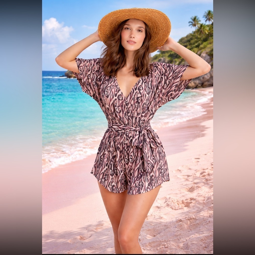 Anthropologie Didi Surplice Romper Size S.